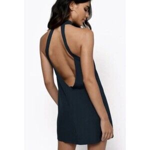 TOBI Black Halter Mini Dress Keyhole Cutout Open Back Cocktail Party XS NWT